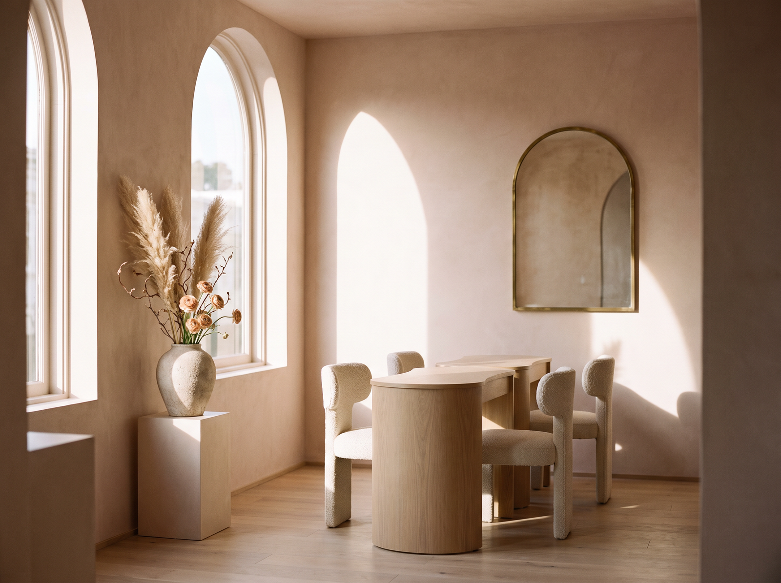 Interior of Zayka Nail Studio on Union Street, with manicure stations in soft warm light