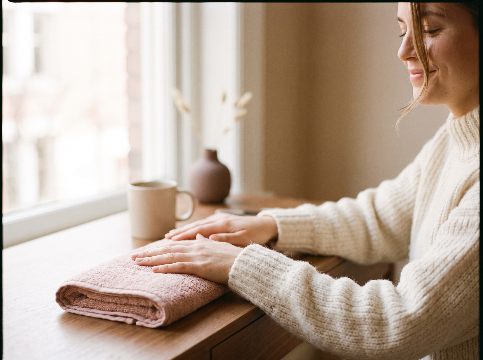 Guest relaxing with a warm paraffin treatment