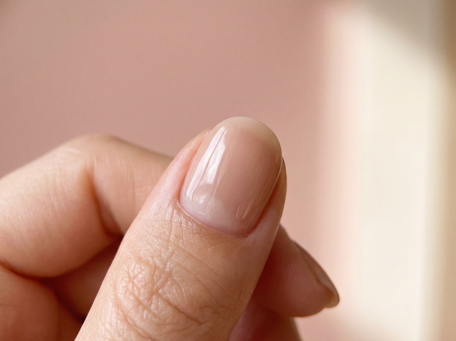 Russian manicure with a clean cuticle line