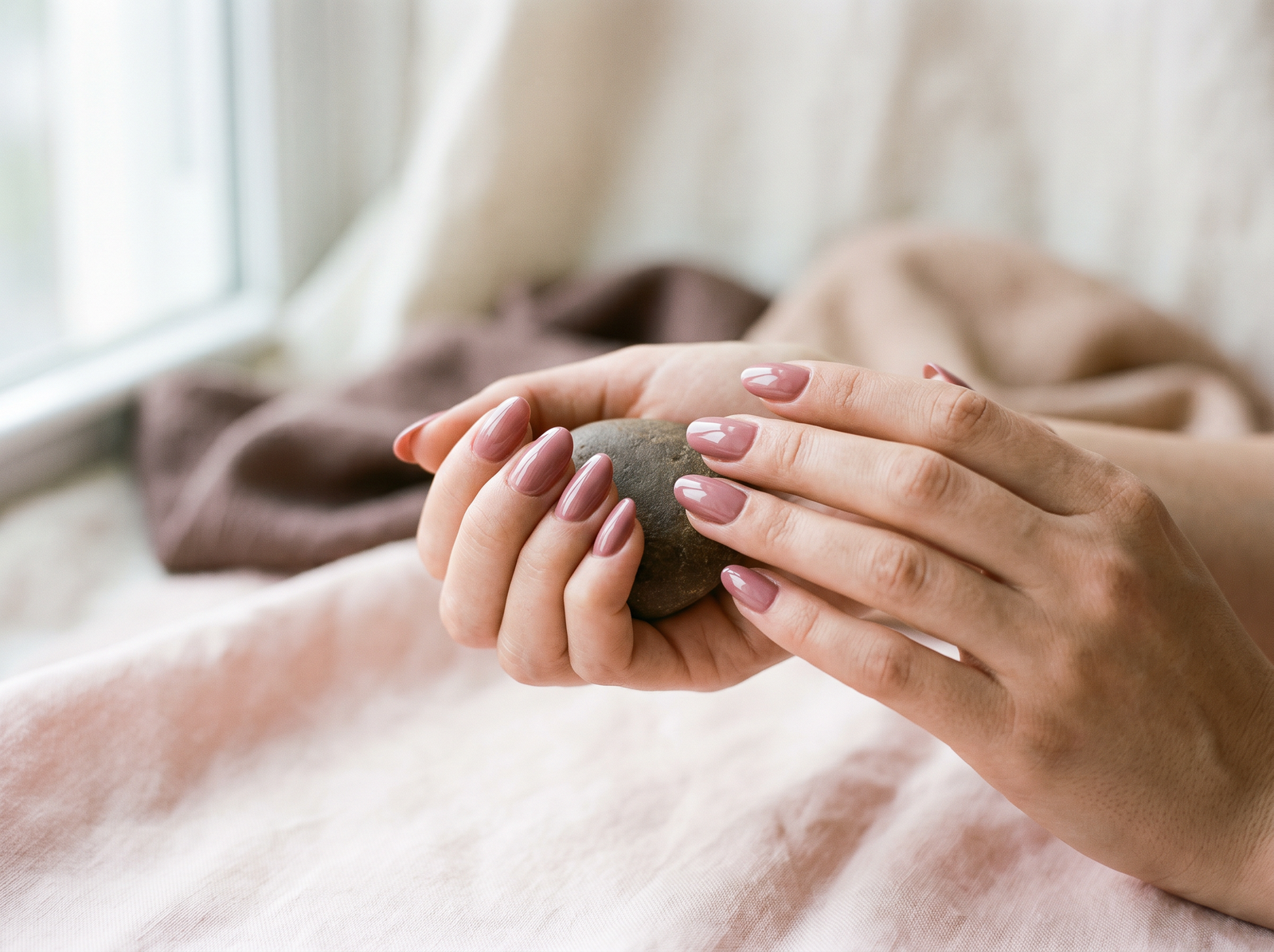 Glossy gel manicure at Zayka Nail Studio in San Francisco